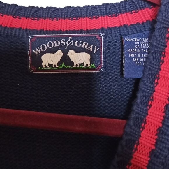 Vintage Woods & Gray Button-Down Argyle Sweater Vest Navy Green. XL 100%… - Picture 4 of 5